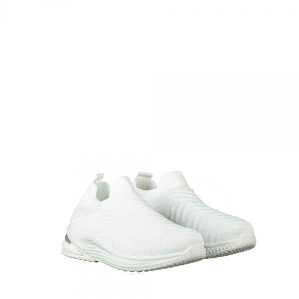 Παιδικά αθλητικά παπούτσια  λευκά από ύφασμα Doston, 2 - Kalapod.gr